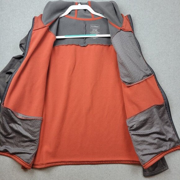 LL Bean Mens Hooded Jacket Size XL Orange Gray Full Zip Gorpcore Hiking Casual - Picture 7 of 9